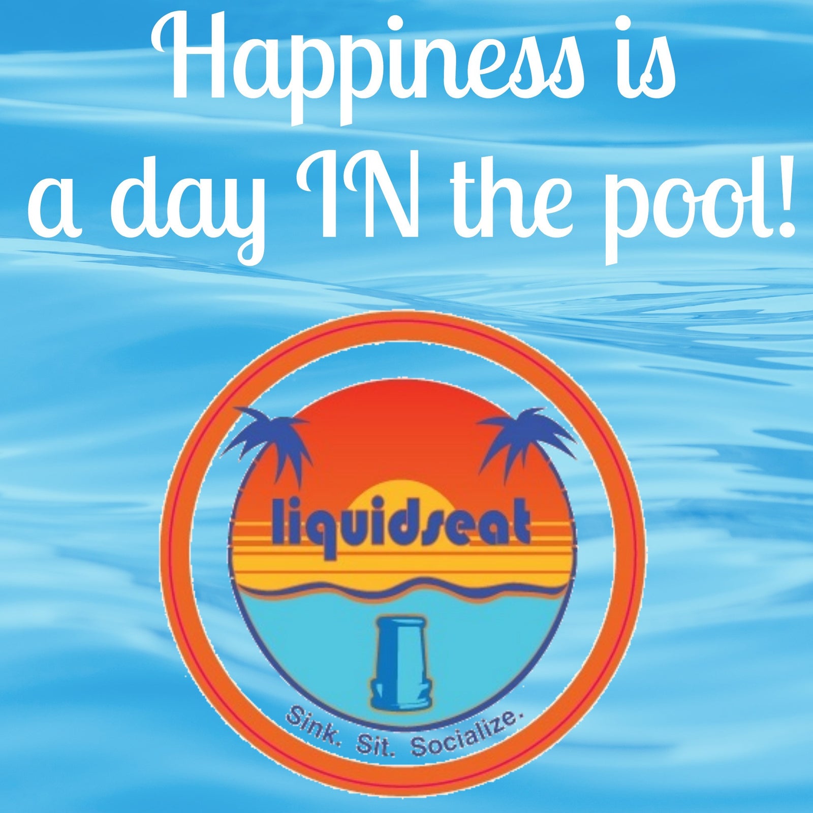 Happiness is summertime in the pool, swimming, sunbathing and lounging in the pool with swim up bar stools